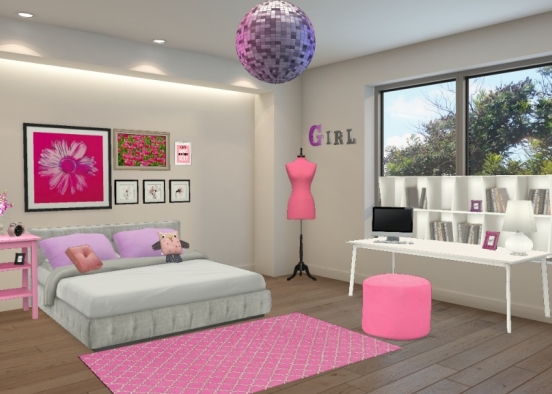 Розовая комната Design Rendering