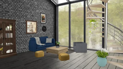 Rustic Chic Studio Living Room