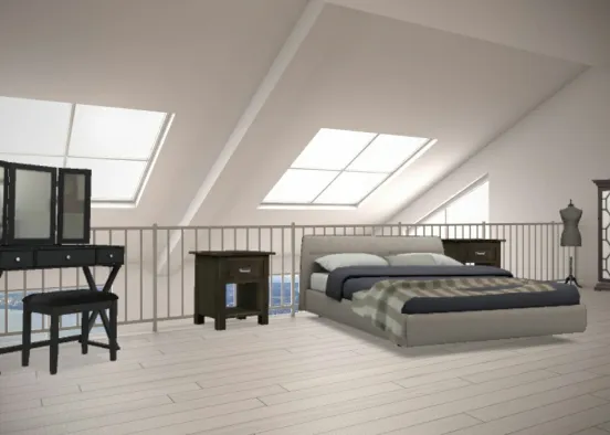 Loft bedroom Design Rendering