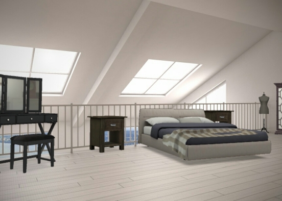 Loft bedroom Design Rendering
