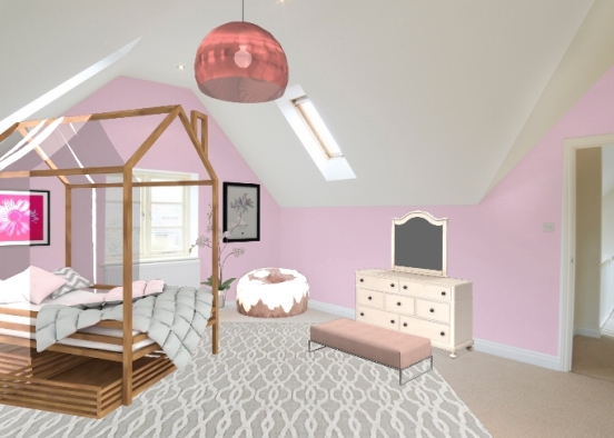 Little girl bedroom Design Rendering