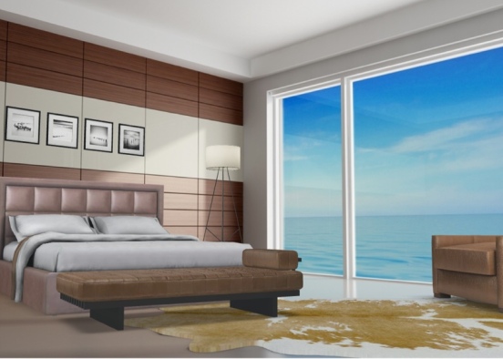 sea view bed room Design Rendering