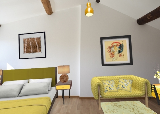 Room yellow Design Rendering