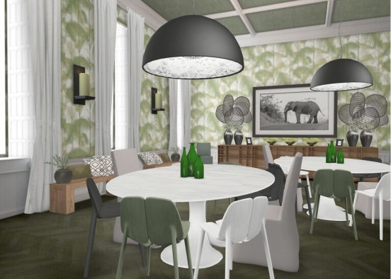 The Two Tables Dining Room Design Rendering