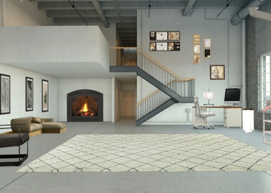 Living room / play room  Design Rendering