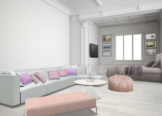 bedroom-living room Design Rendering