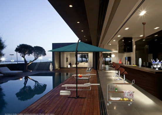 Exterior relajante con piscina  Design Rendering