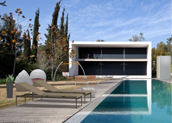 A terrace of a luxury vila  Design Rendering