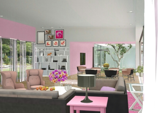 Pinky room Design Rendering