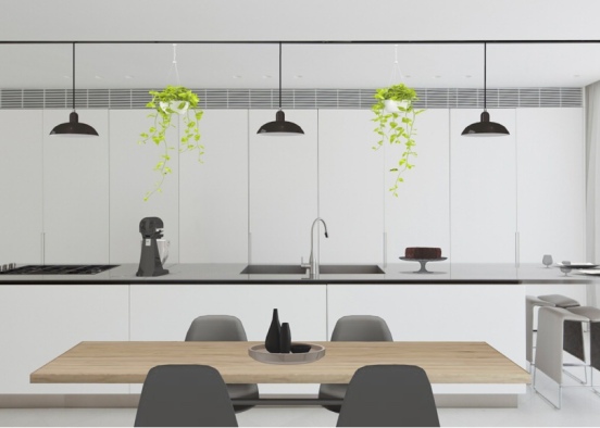 minimalist kitchen Design Rendering
