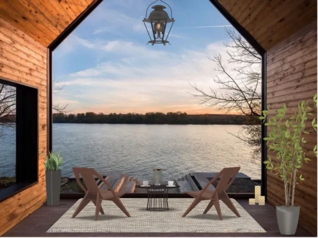 LAKE FRONT VIEW | CABIN PORCH