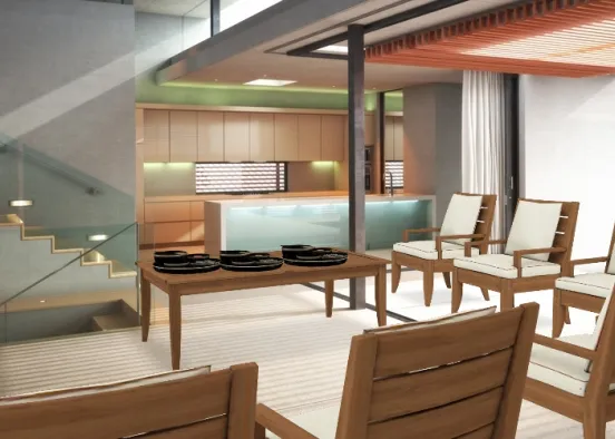 Japanese party room Design Rendering