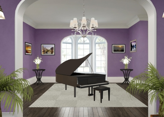 Simple music room Design Rendering