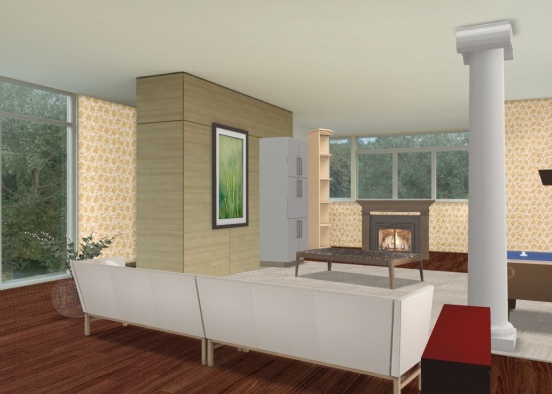 A hotel living room Design Rendering