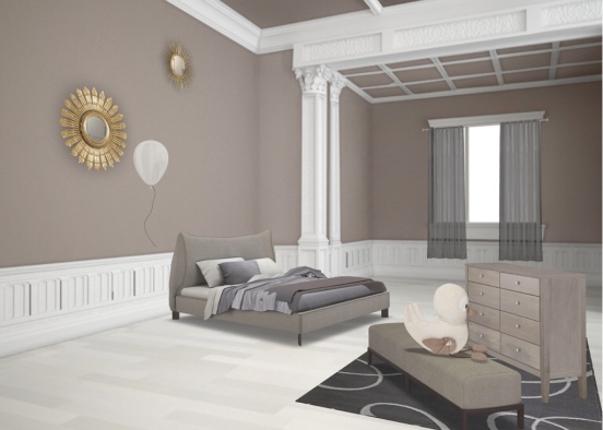 Gray themed bed room! Design Rendering