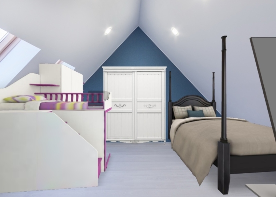 Adult and child room Design Rendering