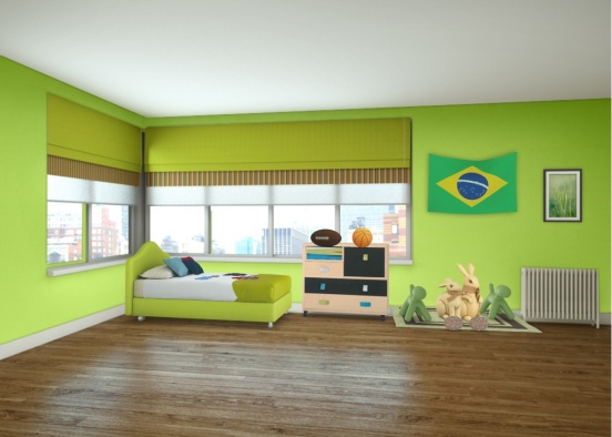 green boys room Design Rendering