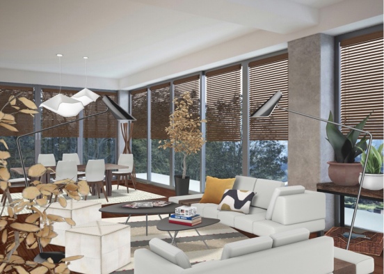 White and Wood Design Rendering