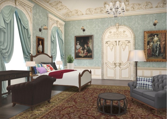 Royal bedroom Design Rendering