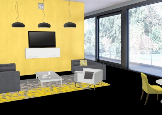 Yellow & Grey Open Plan Design Rendering