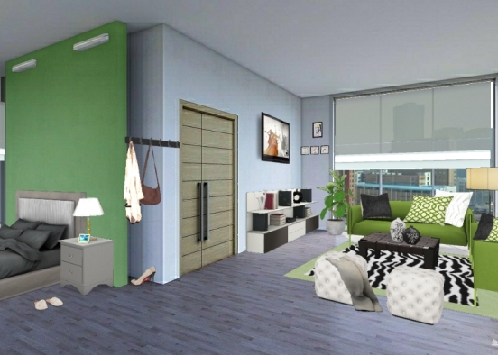 Living room/bedroom Design Rendering