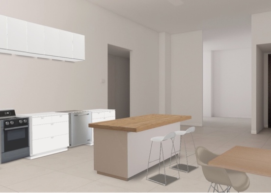 Apartment #1 Kitchen and Dining Design Rendering