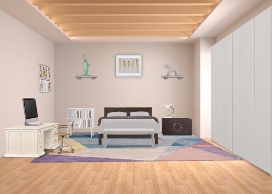 teenager's bedroom Design Rendering