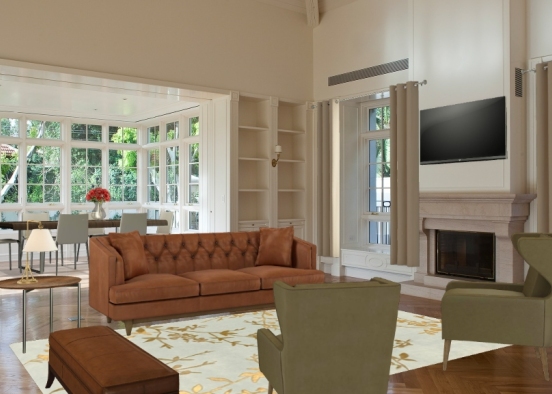 Old charming living room Design Rendering