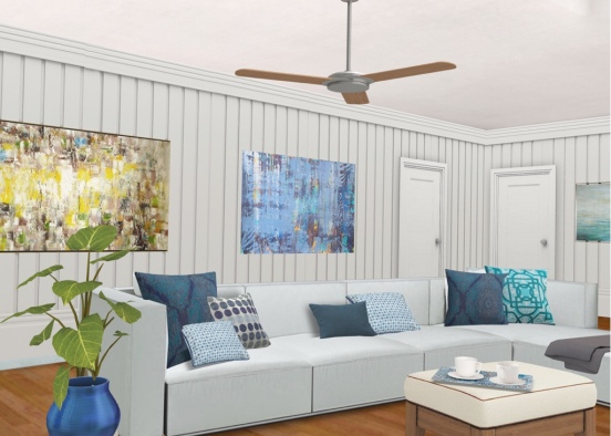 Queenslander inspired living room Design Rendering