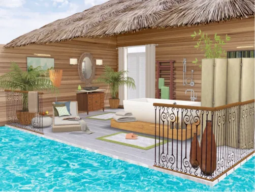 A deluxe bathroom from paradise