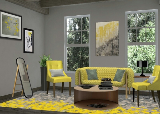 Sala amarilla Design Rendering