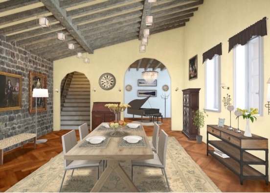 Traditional Dining Design Rendering