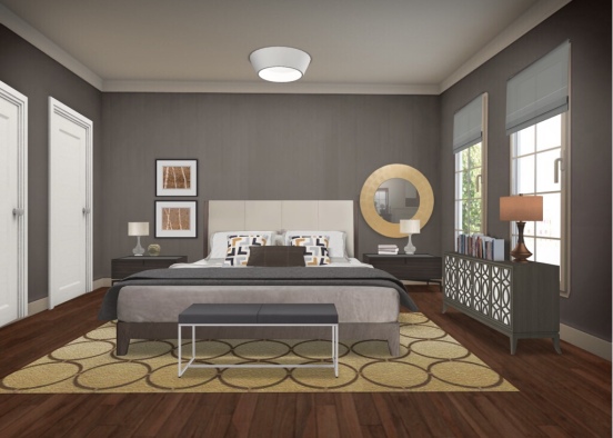 Bachelor Apartment: Bedroom Design Rendering