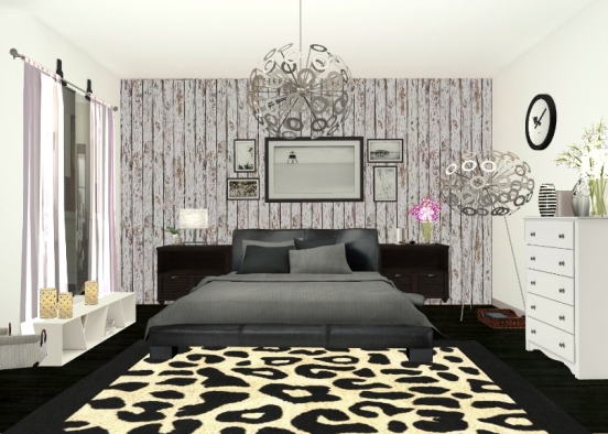 Bedroom with pink touches  Design Rendering