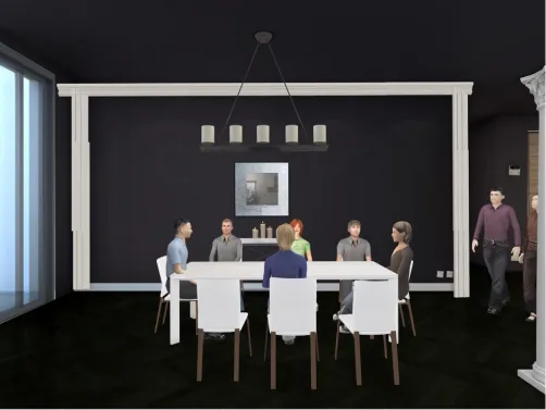 Modern gest diner dining room 