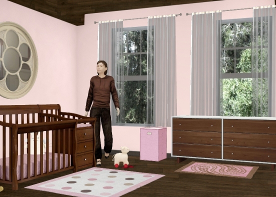 Baby girl room pink  Design Rendering