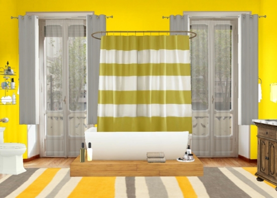 #YellowBathroom Design Rendering