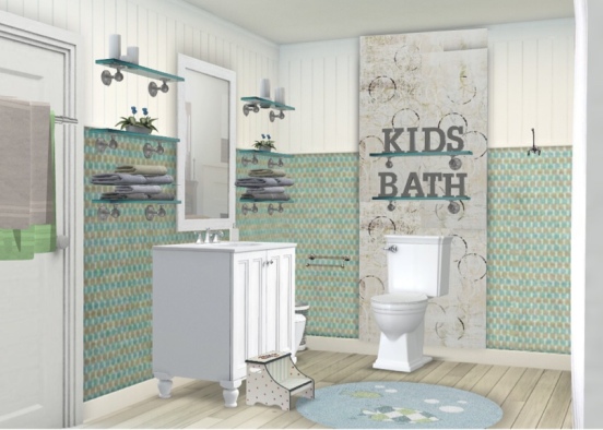 Kids bath Design Rendering