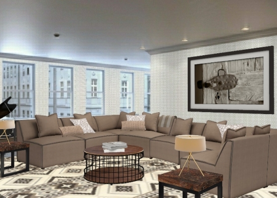 Warm livingroom Design Rendering
