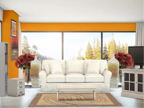 Small, fall living room!🌺🌹🍀☘️