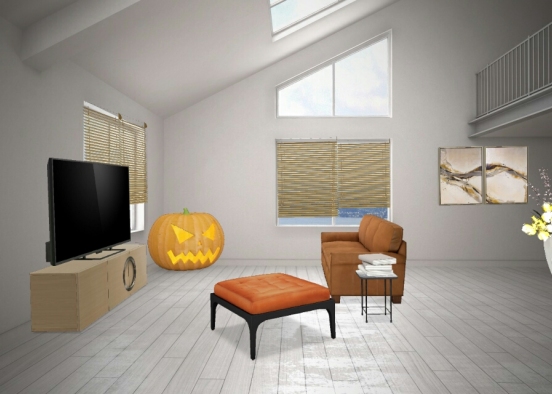 Homy home With Halloween pumpkin Design Rendering