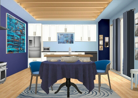 Blu kitchen Design Rendering