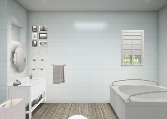 White bathroom Design Rendering