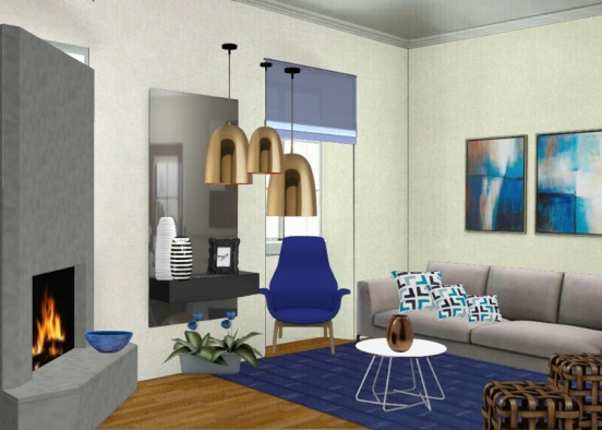 Sala azul Design Rendering