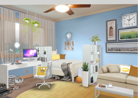 office & bedroom & living room 😎 Design Rendering