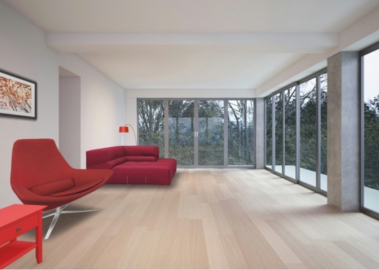 red lounge  Design Rendering