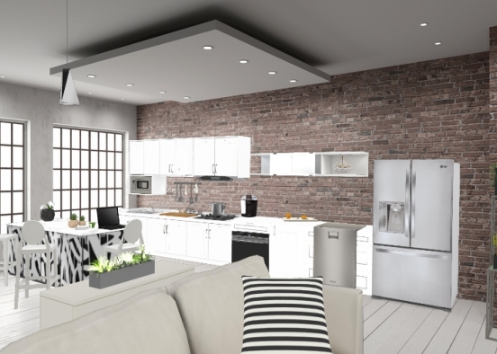 Living / kitchen space  Design Rendering