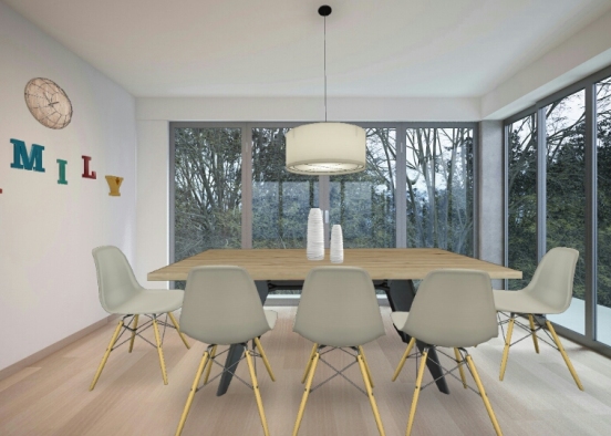 Modern Family Dining Room Design Rendering