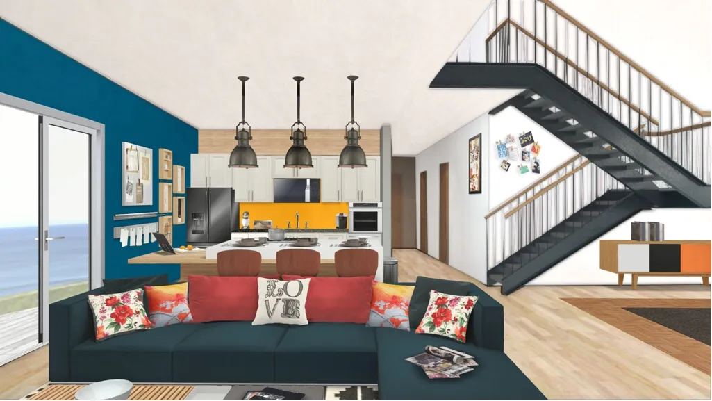 Kitchen and family room Home Design By Antoine Richards Homestyler