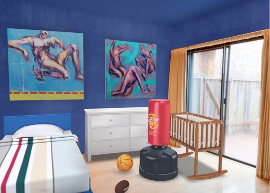 boys bedroom and their sibling Design Rendering